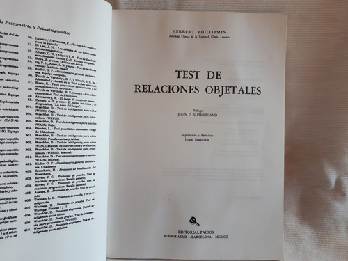 Imagen 4 de 7 de Test De Relaciones Objetales Herbert Phillipson Ed Paidos