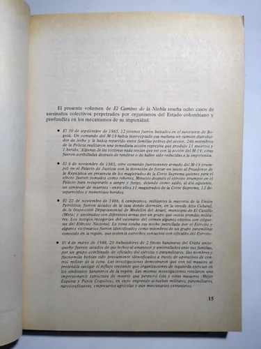 Masacres En Colombia Y Su Impunidad / El Camino De La Niebla (Usado)