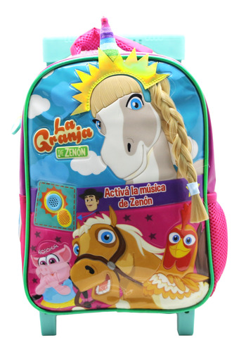 Mochila Escolar Cresko Granja De Zenon Musica Con Rueditas