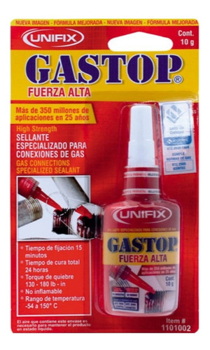 Sellante Para Conexiones De Gas Fuerza Alta 10g Gastop