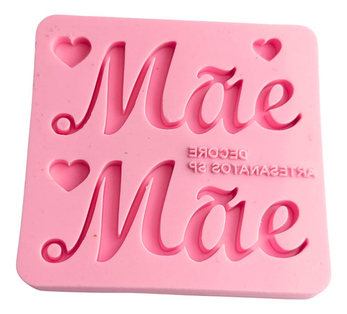 Forma Molde Silicone Resina Pingente Mãe 2 Cav Chaveiro