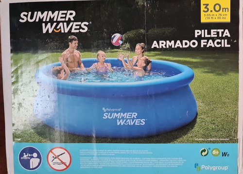 Alberca Grande Poligroup Summer Waves 3.0m Azul