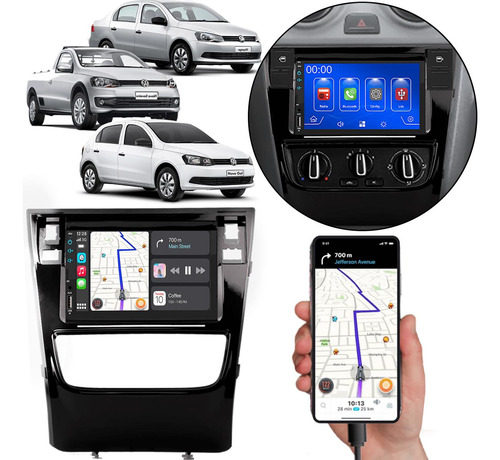 Kit Multimidia Android Auto Carplay Saveiro Voyage Gol G6
