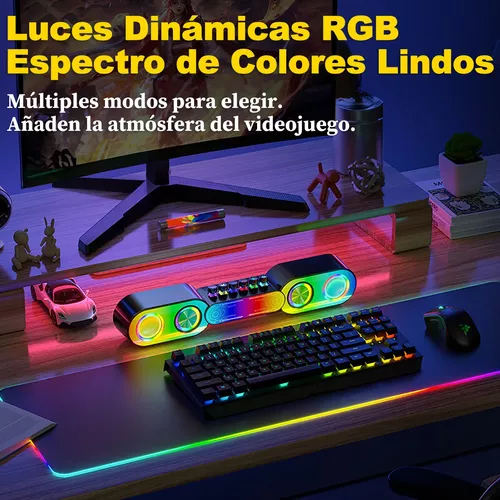 Parlantes Bocinas Altavoces Para PC Computadora Gamer Videojuegos Luces LED  RGB