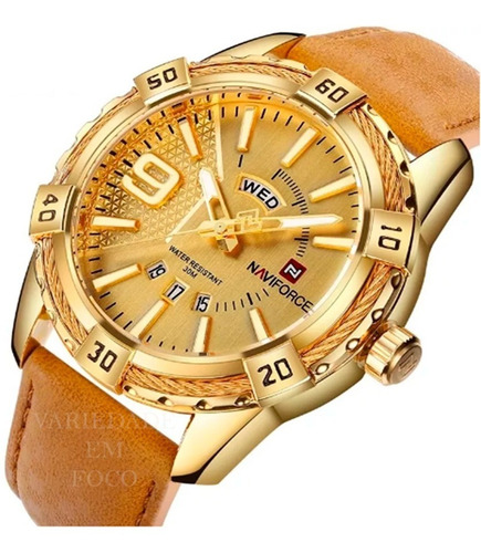 Relógio Naviforce 9117 Pulseira Couro