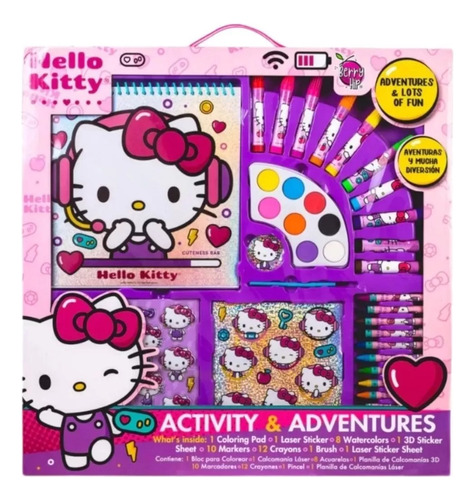 Set De Arte Hello Kitty Acuarelas Crayónes Marcadores