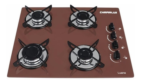 Fogão Cooktop 4 Bocas Ultrachama Marrom Chamalux + Brinde!!!