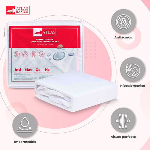 Set De Sabanas Individual, Protector Y Almohadas Atlas Basic