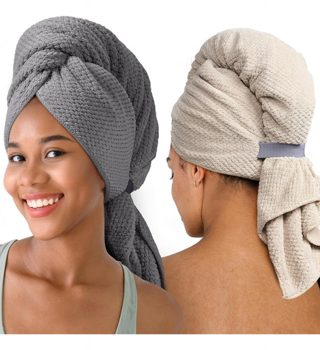 Toalla De Pelo De Microfibra Extra Grande Para Mujer, Cabell