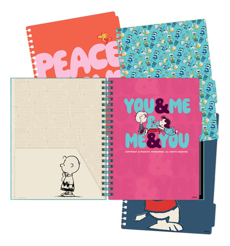 Cuaderno Anillado A-4 160h Cuadriculado Snoopy Td Dgraf