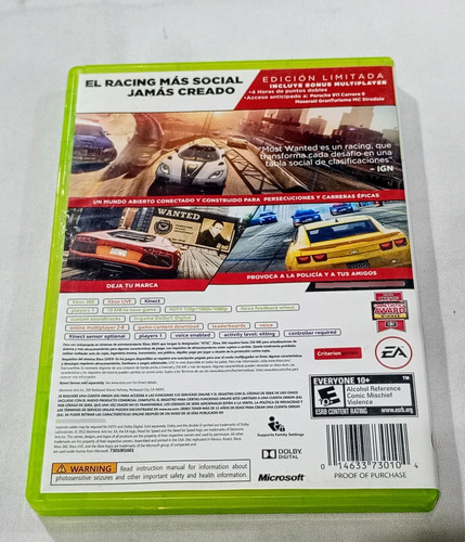 Need For Speed Mostwanted Xbox 360 (Usado)