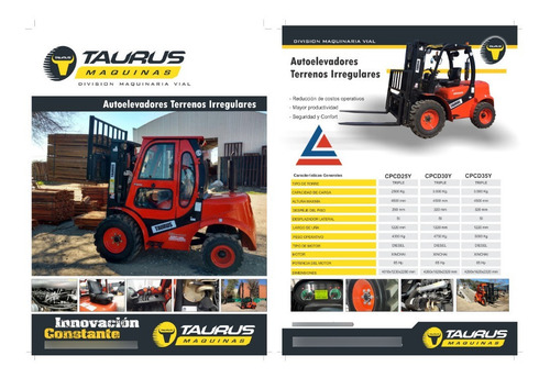 Imagen 6 de 15 de Autoelevadores Taurus Terrenos Irregulares - 2,5; 3; 3,5 Tn
