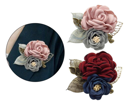 A 2x Trajes De Estilo Coreano Broche Pin Ramillete Vestido