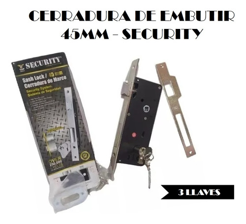 Cerradura De Embutir 45mm Fácil De Instalar - Security