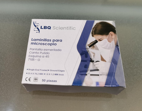 Portaobjetos 76x25 Mm Esmerilados C Pantallla Caja C 50 Pzas