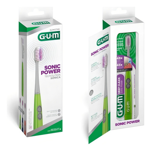 Cepillo Dental Gum Sonic Power Deep Clean Con Pila 4100