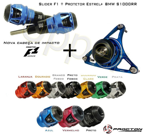 Kit Slider F1 + Protetor Estrela Procton Bmw S1000rr S1000 