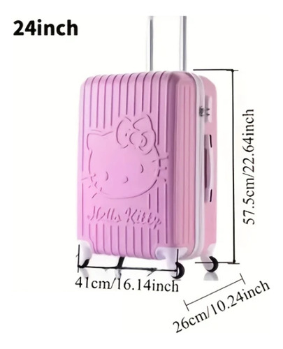 Maletas Rigidas De Hello Kitty Kit 2 - Rosa Rayas