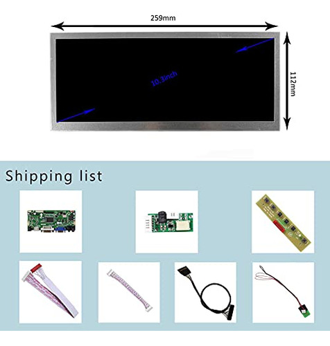 Pantalla Ancha Fanyitek Ips Lcd De 10,3 Pulgadas, 1920 X 720