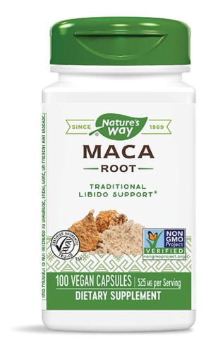 Nature's Way, Raíz De Maca 525 Mg 100 Cápsulas