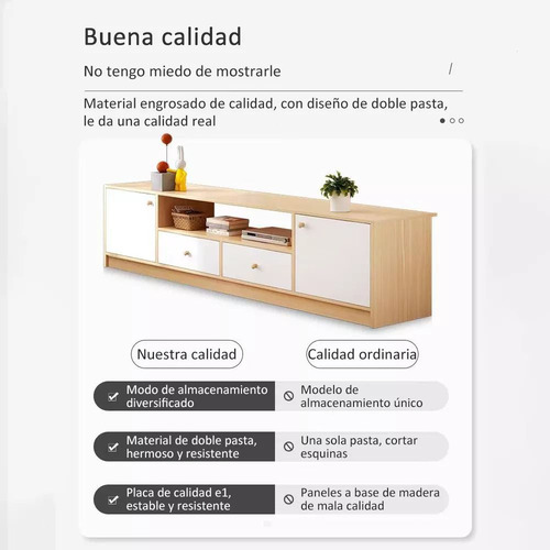 Muebles Para Tv Minimalist Armarios 55 Pulgadas Con 4 Puerta Roble Salvaje + Blanco Cálido