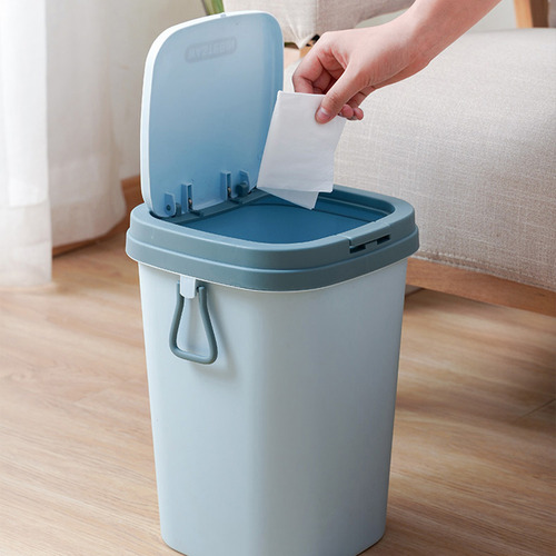 Bote De Basura De Baño Con Tapa Grande Que Bloquea Los Olore