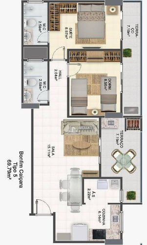 Imagem 12 de 25 de Apartamento De 2 Dormitórios No Caiçara, Em Praia Grande - Ap2495