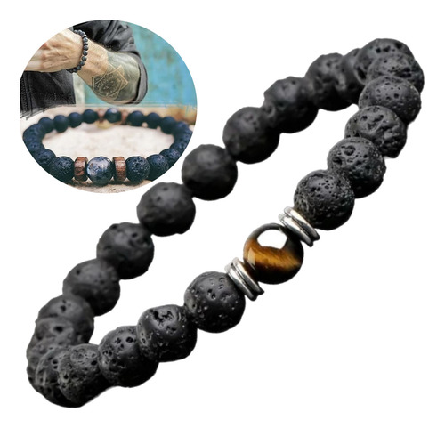 Pulsera Magnética Premium Energizante Dolores Piedra Volcana