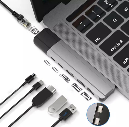 Adaptador Hub Rj45 Macbook Pro/air 2022 2021 Usb C 4k