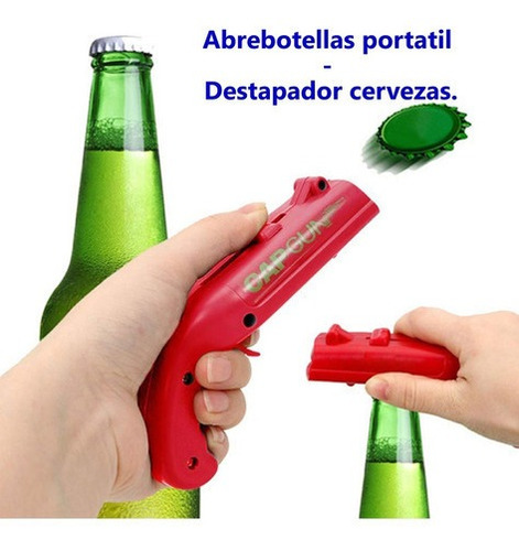 Pistola Destapador Botellas Cap Gun Abridor Cerveza Dispara 