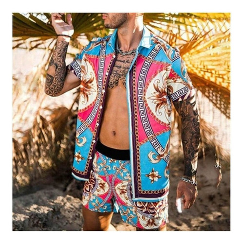 Conjunto De Camisa De Manga Corta Estampada