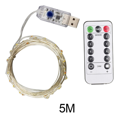Lámpara De Hadas Con Control Remoto Usb De Luz De Cadena