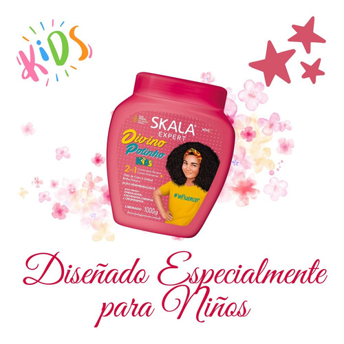 Mascara Capilar Skala Divino Potinho Kids 1000ml Niña Brillo