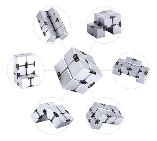 Rovzukct Cube Metal Infinity Cube Aluminio Bloque De Cubo De