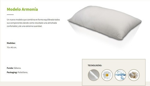 Imagen 2 de 7 de Almohada Nativa Armonía Suave Confortable Fiber 70x40