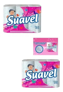 Papel Higiénico Suavel Con 12 Rollos / Pack 2 Paquetes