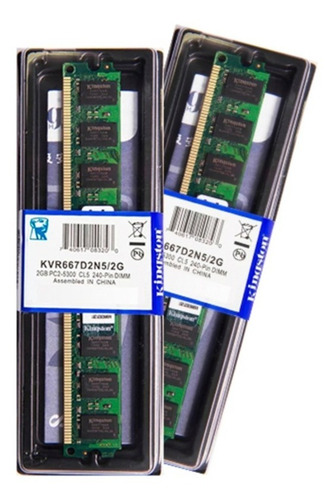 Memória Kingston Ddr2 2gb 800 Ou 667mhz Desktop - Kit C/ 02