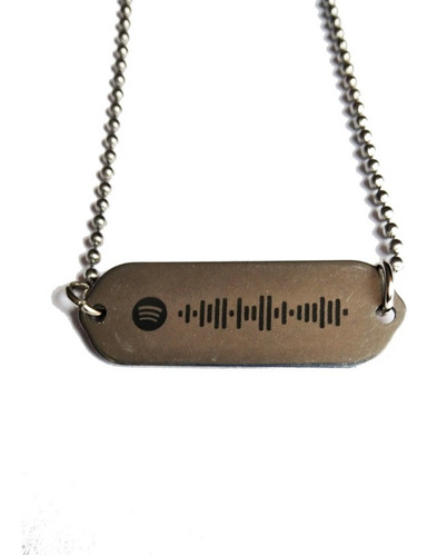 1 Collar Acero Inxoidable Personalizado Código Spotify Texto