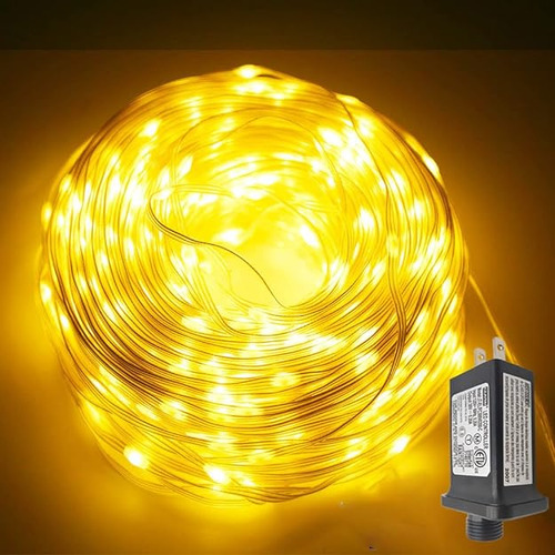 Luz De Hadas De 100 Pies 300 Led Plugin Pvc Alambre Al Aire