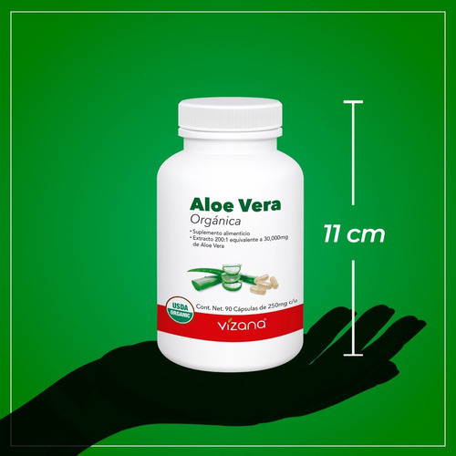 Aloe Vera Orgánica En Cápsulas(90caps-250mg)vizana Nutrition Sabor Sin Sabor