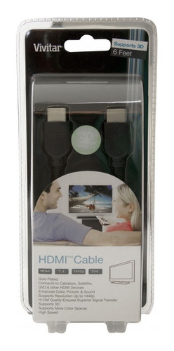 Imagem 2 de 3 de Cabo Hdmi Com 1,80 Metros De Extensão Vivitar Viv6hdmi