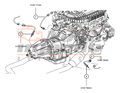 Sonda Lambda Pré Pós Dodge Journey 3.6 V6 2011 12 13 14 2015