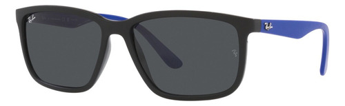 Gafas De Sol Ray Ban Rb4384 Hombre Originales Color Gris Color del armazón Negro