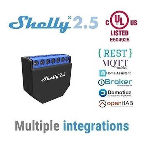 Imagen 5 de 10 de Shelly 2.5 Relé Wifi De 2 Canales - Mide Consumo Eléctrico!