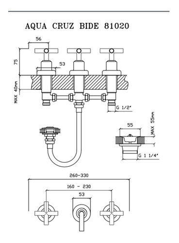 Juego Baño Completo Aqualaf Aqua Lever Cromo