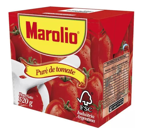 Pure Tomate Marolio 520 Grs X 30 Unidades