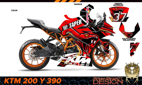 Ktm200 Ktm390 Graficos Calcas Stickers Vinil Laminado Enduro