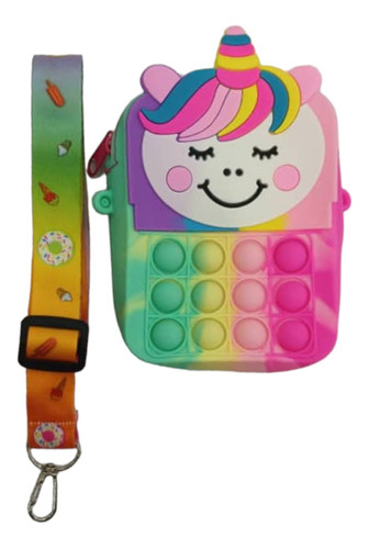 Cartera Pop It Unicornio Para Niña Anti Estres