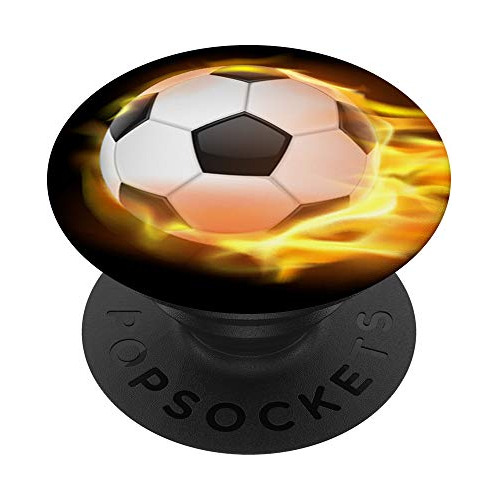 Balón De Fútbol En Llamas De Fútbol En Llamas Popsockets Pop