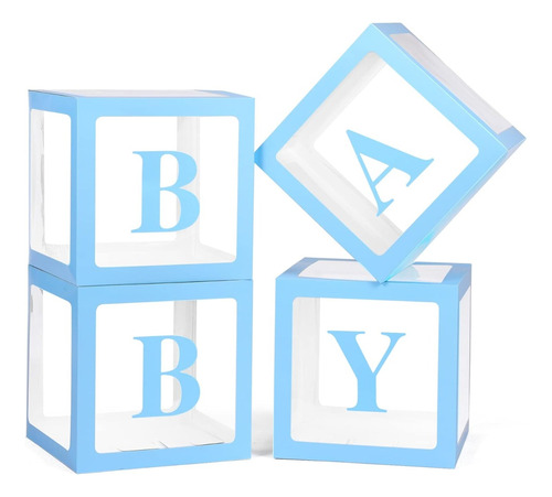 Cubo Celeste Letras Baby 4 U Baby Shower Decoracion Eventos 